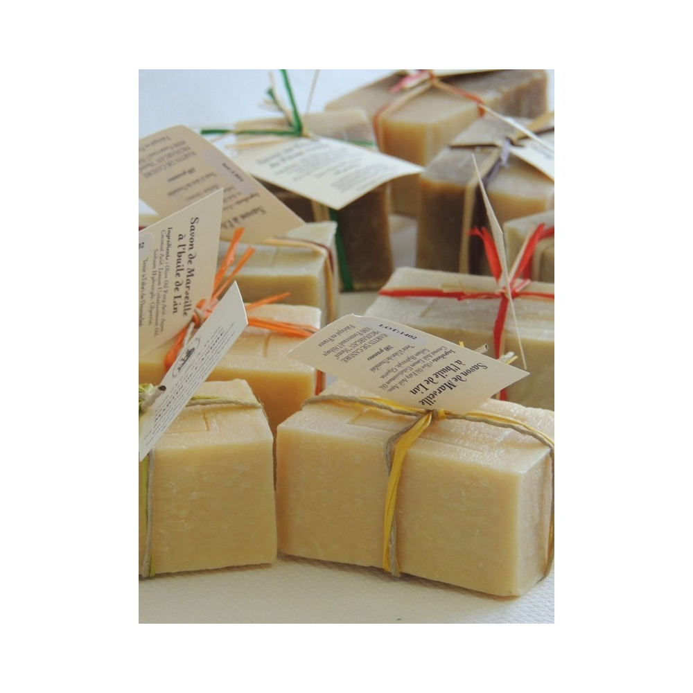 Savon au Lin en bloc de 100g Savon au Lin en bloc de 100g