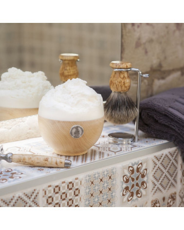 Jabón de afeitar con cuenco de madera - Rosa